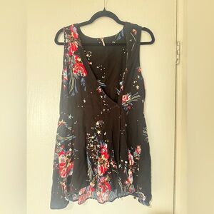 Bundle 4 for $20- Free People Floral Black Sleeveless Top